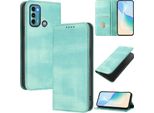 Custodia Per Motorola Moto G60/Moto G40 Fusion, Custodia In Pelle Vintage Con Protezione Rfid, Slot Per Carte, Supporto Turchese