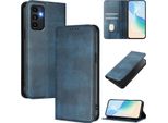 Custodia Per Samsung Galaxy A13/A04S/A04/M13 5G, Custodia In Pelle Vintage Con Protezione Rfid, Slot Per Schede, Supporto Blu