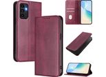Custodia Per Samsung Galaxy A13/A04S/A04/M13 5G, Custodia In Pelle Vintage Con Protezione Rfid, Slot Per Schede, Supporto Rosso