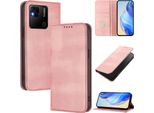Custodia Per Xiaomi Redmi 10A/Redmi 9C, Custodia In Pelle Vintage Con Protezione Rfid, Slot Per Schede, Supporto Rosa