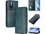 Custodia Per Xiaomi Redmi 10, Custodia In Pelle Vintage Con Protezione Rfid, Slot Per Schede, Supporto Verde