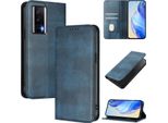 Custodia Per Xiaomi Poco F5 Pro/Redmi K60/K60 Pro, Custodia In Pelle Vintage Con Protezione Rfid, Slot Per Carte, Supporto Blu