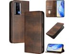 Custodia Per Xiaomi Poco F5 Pro/Redmi K60/K60 Pro, Custodia In Pelle Vintage Con Protezione Rfid, Slot Per Carte, Supporto Marrone