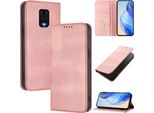 Custodia Per Xiaomi Redmi Note 9S/9 Pro/9 Pro Max, Custodia In Pelle Vintage Con Protezione Rfid, Slot Per Schede, Supporto Rosa