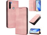 Custodia Per Xiaomi Redmi Note 8, Custodia In Pelle Vintage Con Protezione Rfid, Slot Per Schede, Supporto Rosa