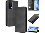 Custodia Per Xiaomi Poco F5 Pro/Redmi K60/K60 Pro, Custodia In Pelle Vintage Con Protezione Rfid, Slot Per Carte, Supporto Nero