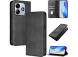 Custodia Per Xiaomi Redmi Note 14 4G, Custodia In Pelle Vintage Con Protezione Rfid, Slot Per Schede, Supporto Nero