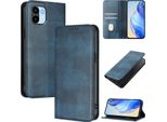Custodia Per Xiaomi Redmi A1/Redmi A2, Custodia In Pelle Vintage Con Protezione Rfid, Slot Per Schede, Supporto Blu