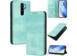 Custodia Per Xiaomi Redmi Note 8 Pro, Custodia In Pelle Vintage Con Protezione Rfid, Slot Per Schede, Supporto Turchese