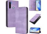 Custodia Per Xiaomi Redmi Note 8, Custodia In Pelle Vintage Con Protezione Rfid, Slot Per Schede, Supporto Viola