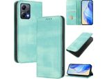 Custodia Per Xiaomi Poco X5/Redmi Note 12 5G, Custodia In Pelle Vintage Con Protezione Rfid, Slot Per Carte, Supporto Turchese