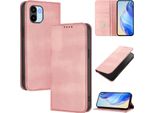 Custodia Per Xiaomi Redmi A1/Redmi A2, Custodia In Pelle Vintage Con Protezione Rfid, Slot Per Schede, Supporto Rosa