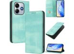 Custodia Per Xiaomi Redmi Note 14 4G, Custodia In Pelle Vintage Con Protezione Rfid, Slot Per Schede, Supporto Turchese