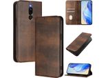 Custodia Per Xiaomi Redmi 8/Redmi 8A, Custodia In Pelle Vintage Con Protezione Rfid, Slot Per Carte, Supporto Marrone
