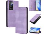 Custodia Per Xiaomi Redmi 10, Custodia In Pelle Vintage Con Protezione Rfid, Slot Per Schede, Supporto Viola