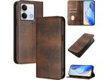 Custodia Per Xiaomi Redmi Note 13 5G, Custodia In Pelle Vintage Con Protezione Rfid, Slot Per Schede, Supporto Marrone