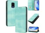 Custodia Per Xiaomi Redmi Note 9S/9 Pro/9 Pro Max, Custodia In Pelle Vintage Con Protezione Rfid, Slot Per Schede, Supporto Turchese