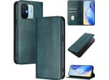 Custodia Per Xiaomi Redmi 12C, Custodia In Pelle Vintage Con Protezione Rfid, Slot Per Schede, Supporto Verde