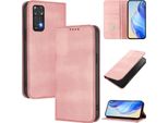 Custodia Per Xiaomi Redmi Note 11 4G/Note 11S/Note 12S, Custodia In Pelle Vintage Con Protezione Rfid, Slot Per Carte, Supporto Rosa