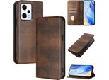 Custodia Per Xiaomi Poco X5 Pro/Redmi Note 12 Pro 5G, Custodia In Pelle Vintage Con Protezione Rfid, Slot Per Carte, Supporto Marrone