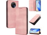 Custodia Per Xiaomi Redmi Note 9T, Custodia In Pelle Vintage Con Protezione Rfid, Slot Per Schede, Supporto Rosa