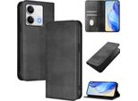 Custodia Per Xiaomi Redmi Note 13 5G, Custodia In Pelle Vintage Con Protezione Rfid, Slot Per Schede, Supporto Nero