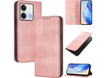 Custodia Per Xiaomi Redmi Note 13 5G, Custodia In Pelle Vintage Con Protezione Rfid, Slot Per Schede, Supporto Rosa