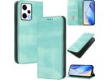 Custodia Per Xiaomi Redmi Note 12 Pro+, Custodia In Pelle Vintage Con Protezione Rfid, Slot Per Schede, Supporto Turchese
