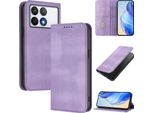 Custodia Per Xiaomi Poco F6 Pro/Redmi K70/K70 Pro, Custodia In Pelle Vintage Con Protezione Rfid, Slot Per Carte, Supporto Viola