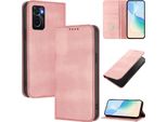 Custodia Per Oppo A36/A76/A96/K10 4G/Realme 9I 4G, Custodia In Pelle Vintage Con Protezione Rfid, Slot Per Carte, Supporto Rosa