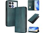 Custodia Per Xiaomi Poco F6 Pro/Redmi K70/K70 Pro, Custodia In Pelle Vintage Con Protezione Rfid, Slot Per Carte, Supporto Verde