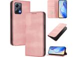 Custodia Per Xiaomi Poco X5/Redmi Note 12 5G, Custodia In Pelle Vintage Con Protezione Rfid, Slot Per Carte, Supporto Rosa