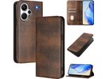 Custodia Per Xiaomi Redmi Note 13 Pro+, Custodia In Pelle Vintage Con Protezione Rfid, Slot Per Schede, Supporto Marrone