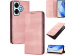 Custodia Per Xiaomi Redmi Note 13 4G, Custodia In Pelle Vintage Con Protezione Rfid, Slot Per Schede, Supporto Rosa