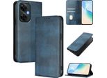 Custodia Per Oneplus Nord Ce 3 Lite/Nord N30, Custodia In Pelle Vintage Con Protezione Rfid, Slot Per Schede, Supporto Blu