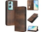 Custodia Per Oneplus Nord N30 Se, Custodia In Pelle Vintage Con Protezione Rfid, Slot Per Schede, Supporto Marrone