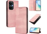 Custodia Per Oneplus Nord Ce 3 Lite/Nord N30, Custodia In Pelle Vintage Con Protezione Rfid, Slot Per Schede, Supporto Rosa