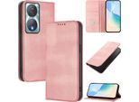 Custodia Per Honor 90 Smart/Honor X7B/Honor X7B 5G, Custodia In Pelle Vintage Con Protezione Rfid, Slot Per Carte, Supporto Rosa