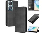 Custodia Per Honor 90 Smart/Honor X7B/Honor X7B 5G, Custodia In Pelle Vintage Con Protezione Rfid, Slot Per Carte, Supporto Nero
