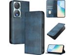 Custodia Per Honor 90 Smart/Honor X7B/Honor X7B 5G, Custodia In Pelle Vintage Con Protezione Rfid, Slot Per Carte, Supporto Blu