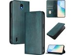 Custodia Per Nokia C01 Plus/Nokia C1 2Nd Edition, Custodia In Pelle Vintage Con Protezione Rfid, Slot Per Schede, Supporto Verde