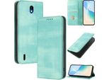 Custodia Per Nokia C01 Plus/Nokia C1 2Nd Edition, Custodia In Pelle Vintage Con Protezione Rfid, Slot Per Schede, Supporto Turchese