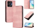 Custodia Per Zte Blade V60 Vita/V60 Design/Nubia V60 Design/Axon 60 Lite, Custodia In Pelle Vintage Con Protezione Rfid, Slot Per Schede, Supporto Rosa