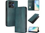 Custodia Per Zte Blade V60 Vita/V60 Design/Nubia V60 Design/Axon 60 Lite, Custodia In Pelle Vintage Con Protezione Rfid, Slot Per Schede, Supporto Verde