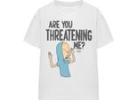 Beavis & Butthead - "Mi Stai Minacciando?"" Maglietta Per Bambini/Donne Unisex TV15812 (Xl) (Bianco)"