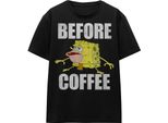 Spongebob Squarepants - Maglietta "Before Coffee Meme"" Per Uomo/Donna Unisex TV15985 (Xxl) (Nero)"