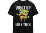 Spongebob Squarepants - Maglietta "Woke Up Like This Meme"" Per Bambini/Donne Unisex TV16028 (M) (Schwarz)"