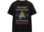 Star Trek - Maglietta "Trek The Halls Ugly"" Per Uomo/Donna Unisex - Design Natalizio TV16808 (Xl) (Nero)"