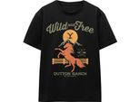 Yellowstone - Maglietta "Wild & Free"" Per Uomo/Donna Unisex TV16988 (M) (Nero)"