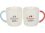 Something Different - Set Di Tazze "Caravan King E Caravan Queen"", Coppia - Confezione Da 2 SD9814 (Taglia Unica) (Bianco/Blu/Rosso)"